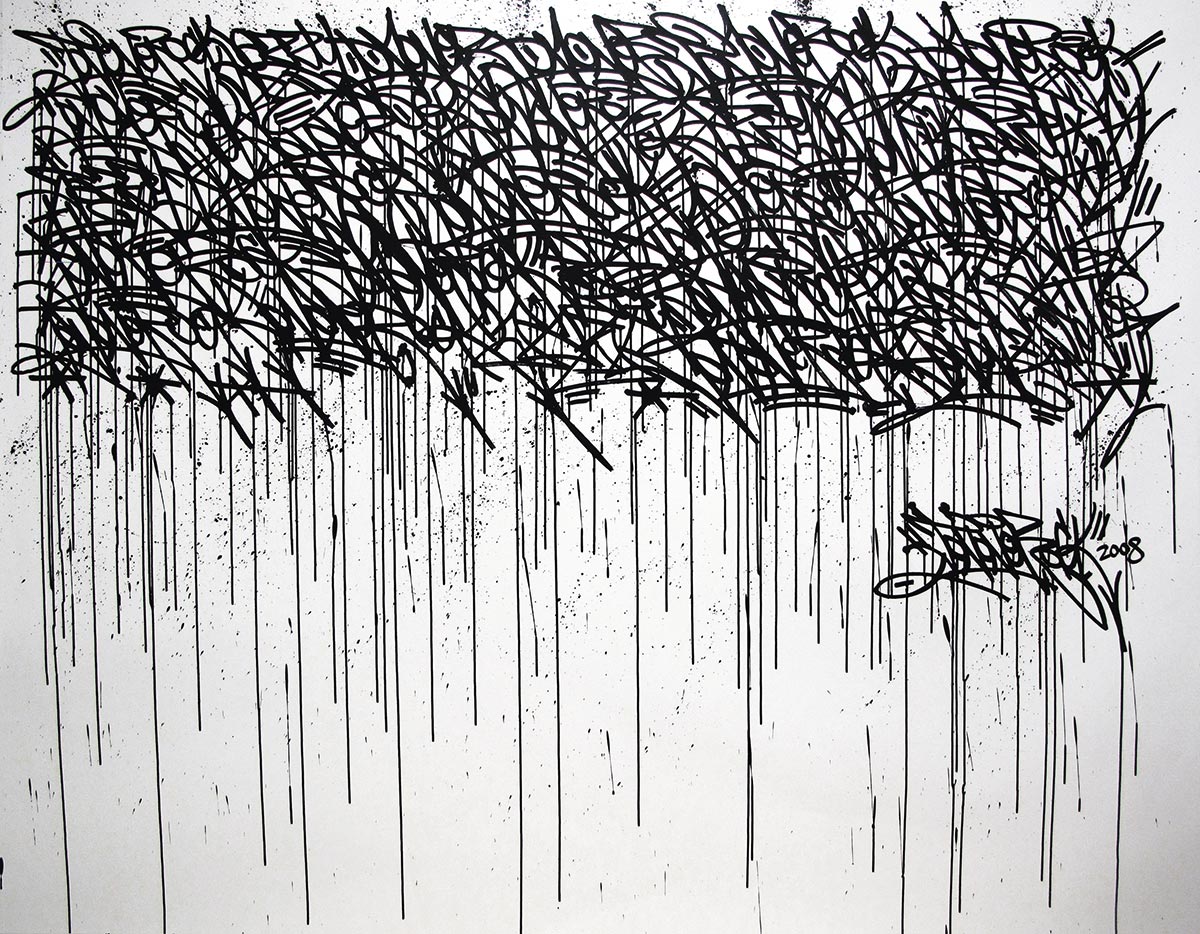 Untitled, Graff tag on canvas, 2008